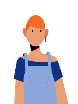 Young woman wearing apron