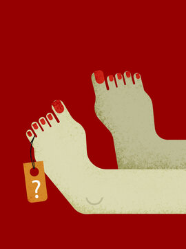 Little finger with question mark tag