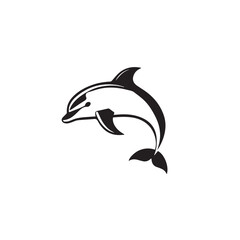 Obraz premium dolphin in cartoon, doodle style . Image for t-shirt, web, mobile apps and ui. Isolated 2d vector illustration in logo, icon, sketch style, Eps 10, black and white. AI Generative