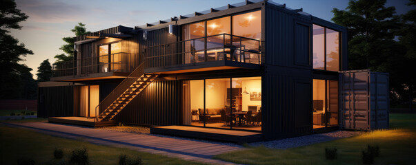 Modern house made from shipping containers