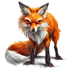 Obraz premium Foxe violent fantasy animal cartoon isolated whitebackground