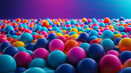 Naklejka premium A Large Group of Colorful Balls in a Room