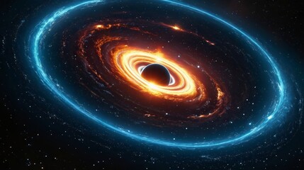 Obraz premium An Artists Impression of a Black Hole in Space