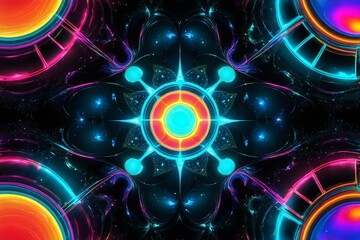 Obraz premium abstract background with glowing circles