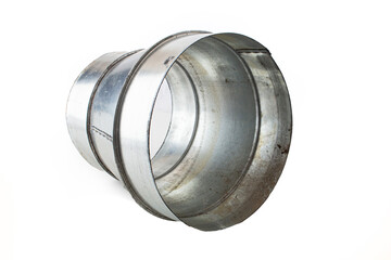 industrial ventilation system parts on isolated white background