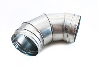 industrial ventilation system parts on isolated white background