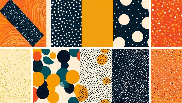 Colorful geometric patterns in different shapes and colors