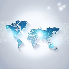 Naklejka premium blue world map background