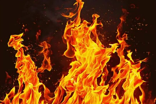 burning fire in the dark