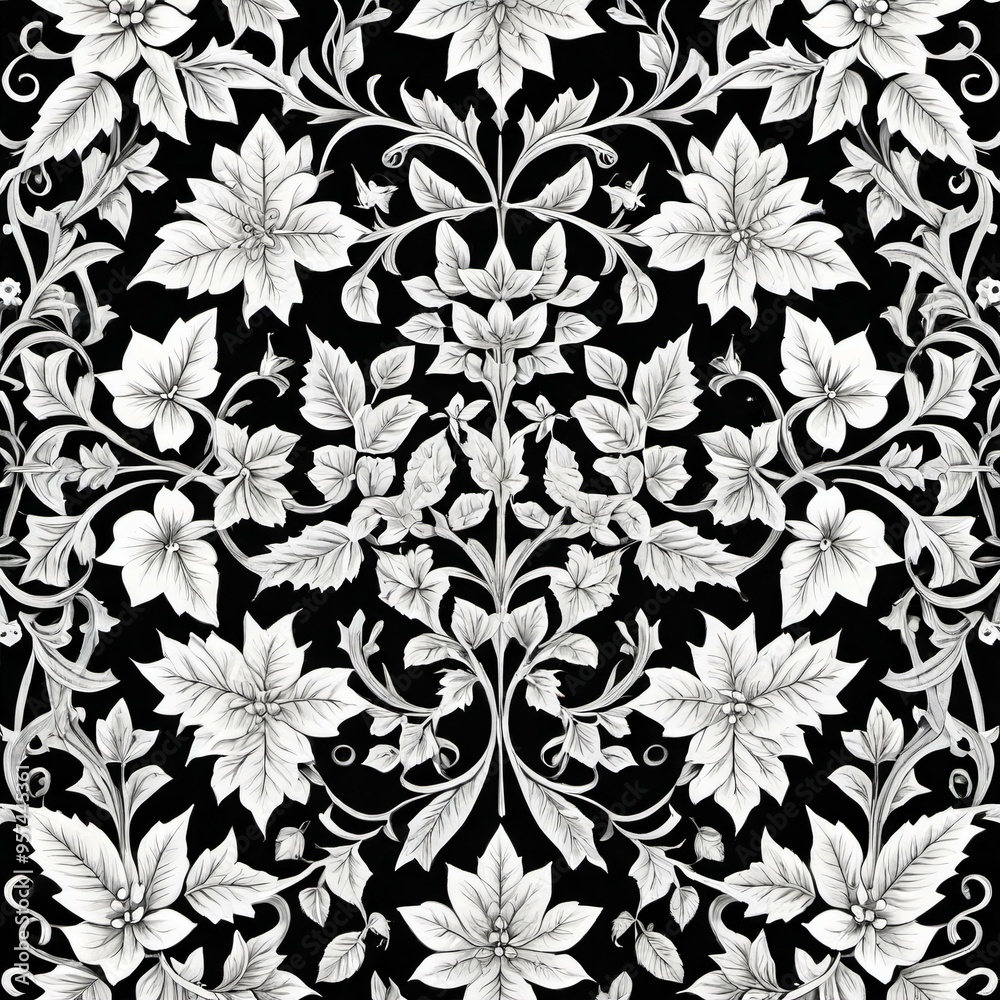 Wall mural seamless floral pattern