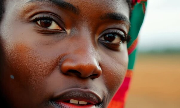 Zambian Woman Waiting to Vote at Polling Station