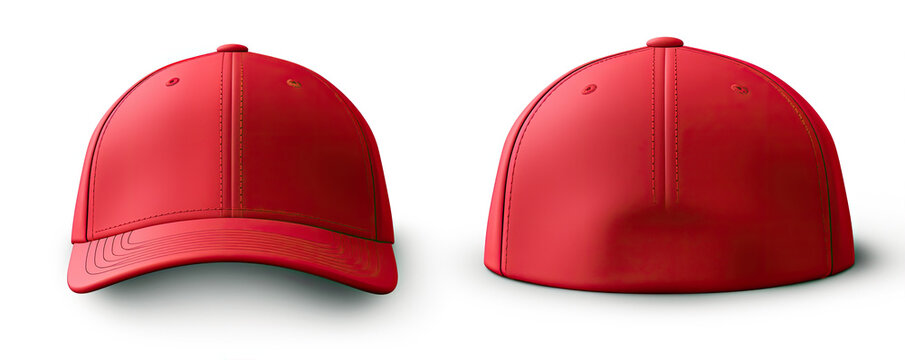 Red baseball cap isolated