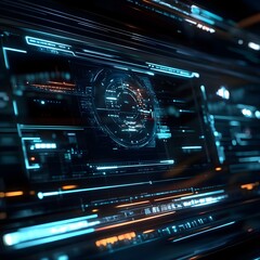 Obraz premium High-tech digital display showing holographic image