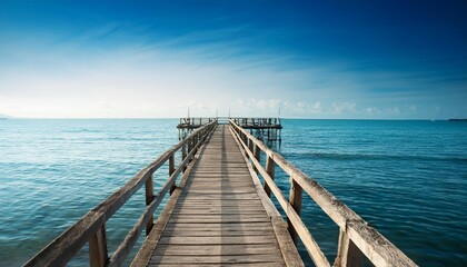 Obraz premium wooden bridge over the sea