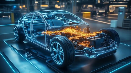 Fototapeta premium electric car components