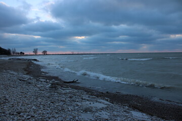 Cloudy Sunset in Fall at Goderich 