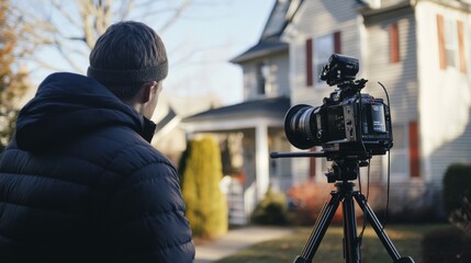 Photographer Capturing Exterior Home Shot