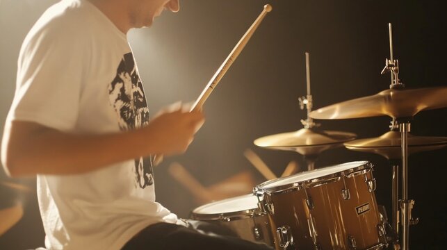 Energetic Drummer in Action