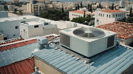 Fototapeta premium Large Air Conditioner on Roof