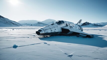 Aircraft Parked in Snow