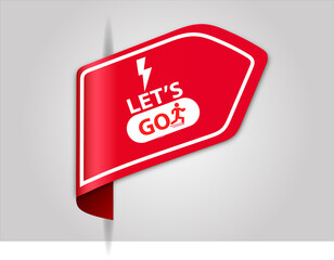 red flat sale web banner for lets go banner and poster