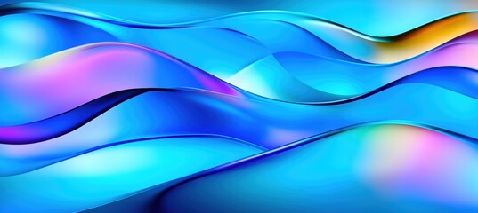Obraz premium Abstract desktop background featuring smooth, flowing waves in vibrant blue, purple, and pastel gradients. A dynamic, modern design with a soft, fluid aesthetic.
