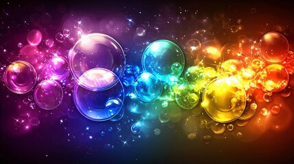 Rainbow Bubbles Abstract Art