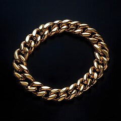 Obraz premium Object with gold chain set against black background image