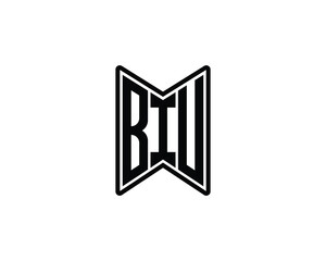 BIU logo design vector template. BIU