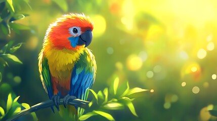 Fototapeta premium cute cartoon parrot