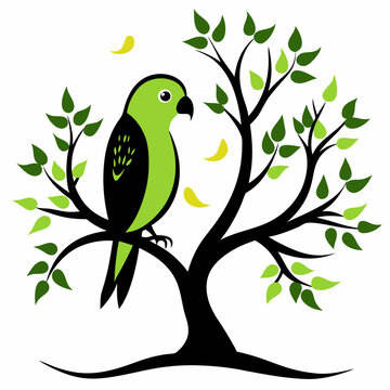 recommend clip art: Lovebird Silhouette with Tree art Vector Illustration