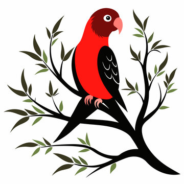 recommend clip art: Lovebird Silhouette with Tree art Vector Illustration