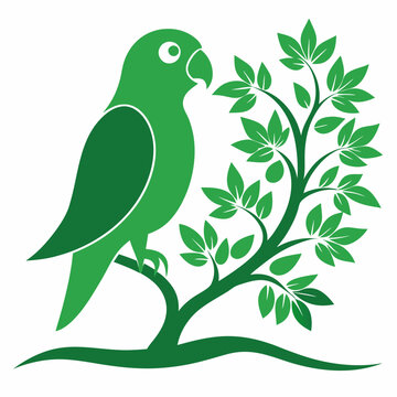 recommend clip art: Lovebird Silhouette with Tree art Vector Illustration