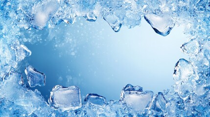 Frosty ice border background