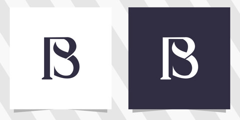 letter ps sp logo design vector