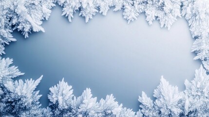 Frosty ice border background