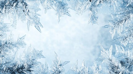 Frosty ice border background