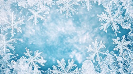 Frosty ice border background