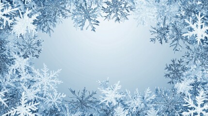 Obraz premium Frosty ice border background