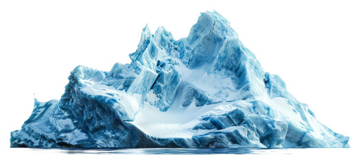 Obraz premium Stunning iceberg floating in calm ocean waters under bright sunlight isolated on transparent background