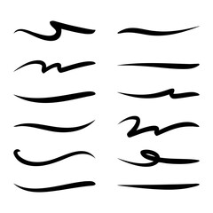 Swooshes and flourish brush stroke vector collection.