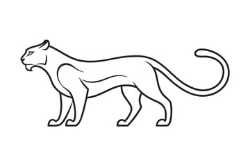 Panther Line Drawing | Minimalist Vector Art Illustration