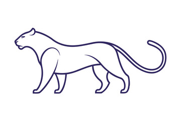 Panther Line Drawing | Minimalist Vector Art Illustration