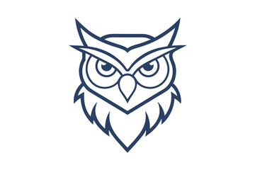 Elegant Owl Head Logo | Single Line Art Vector Illustration