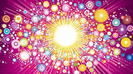 Abstract Colorful Background with Bright Starburst