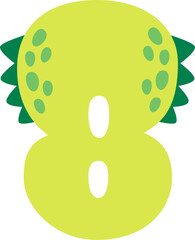8 Dinosaur Style Digit