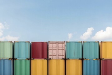 Fototapeta premium Progressive Eco-Friendly Freight Operations Streamlining Sustainable Practices in the Logistics Industry