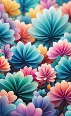 seamless pattern with colorful flowers