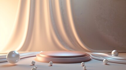 beige, gold tone color background with small podium, 골드, 베이지, 화이트, 단상, 포디움 03