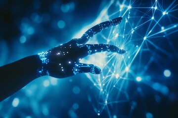 Robotic hands interacting with global data networks  a vision of future science and ai technologies